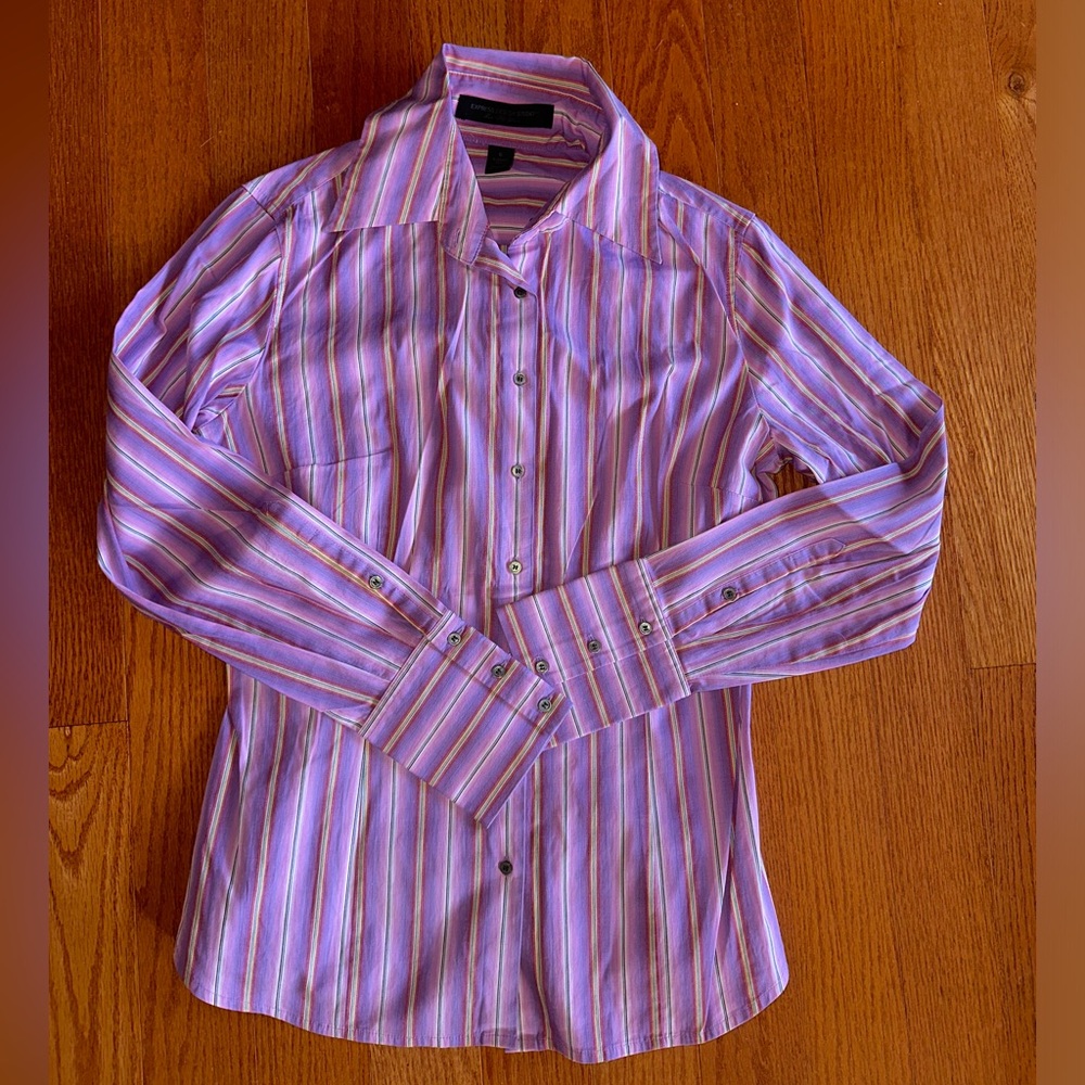 Express women’s pink striped shirt - size 6